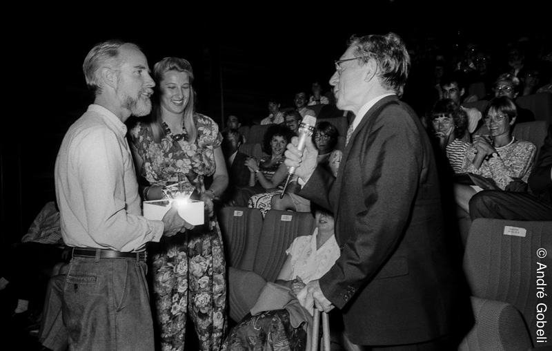 Co Hoedeman réalisateur et Pierre Jacquier adjoint au maire centre Bonlieu Festival du film d’Animation Annecy 1990.