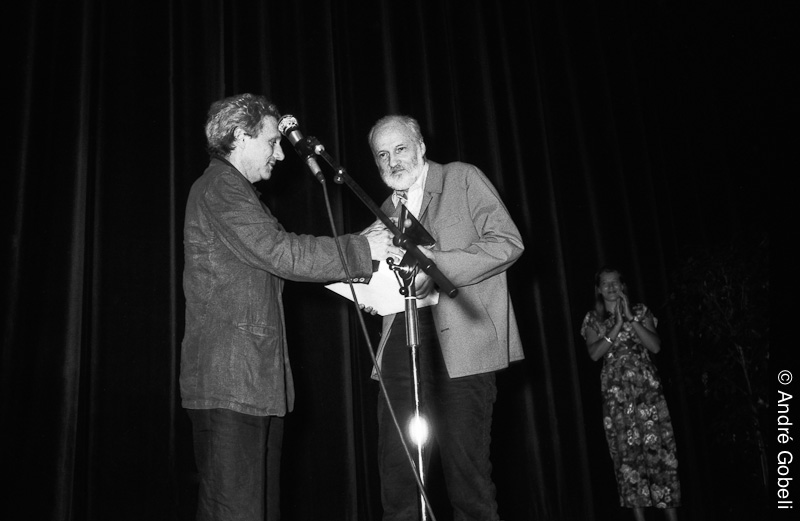 Vladimir Velickovic artiste plasticien et Jan Svankmajer réalisateur centre Bonlieu Festival du film d’Animation Annecy 1990.