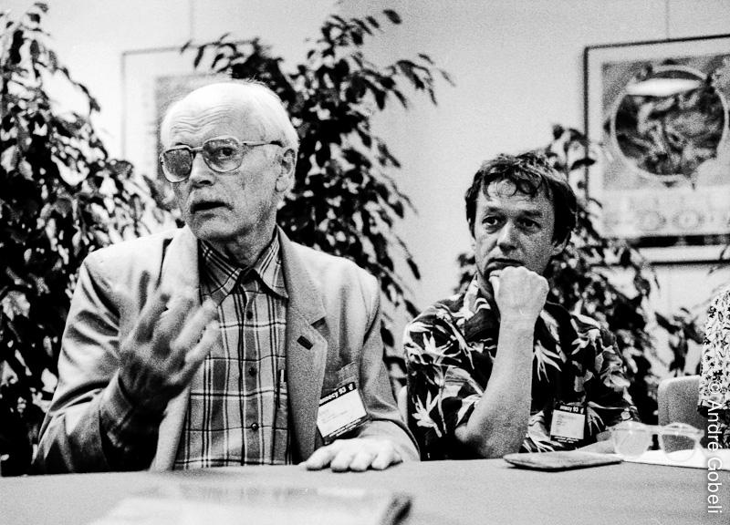 Frédéric Back et Georges Schwizgebel réalisateurs Festival du film d’Animation Annecy 1993.