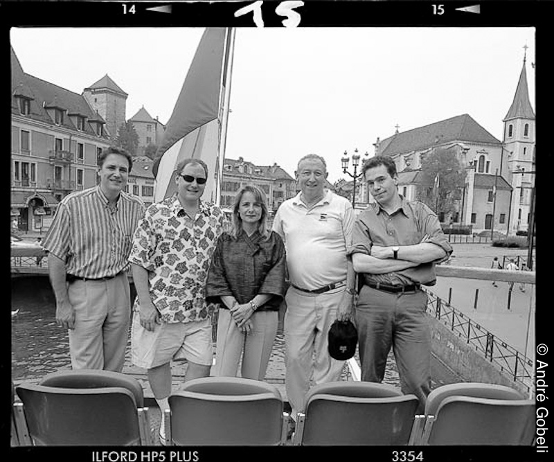 Dominique Puthod, John Lasseter, Tiziana Loschi, Roy Disney, Serge Bromberg sur le "Libellule", Annecy