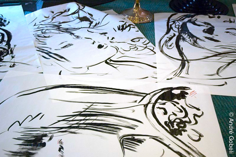 Performance de Yoshitaka Amano rotonde du Parc Impérial Palace