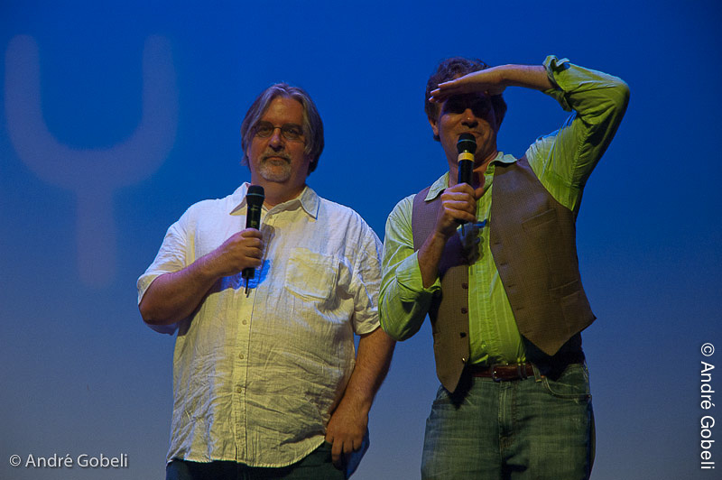 Mat Groening et David Silbermann, making of Simpsons Extravaganza 2, grande salle Bonlieu