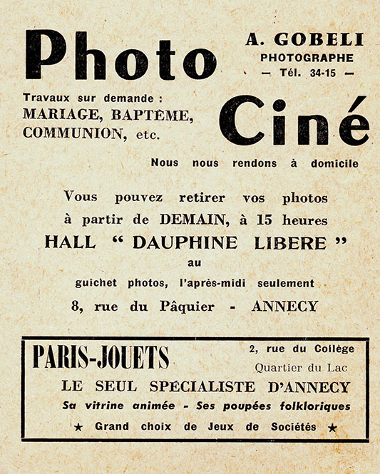 Carte de presse d'André Gobeli — document d'archive